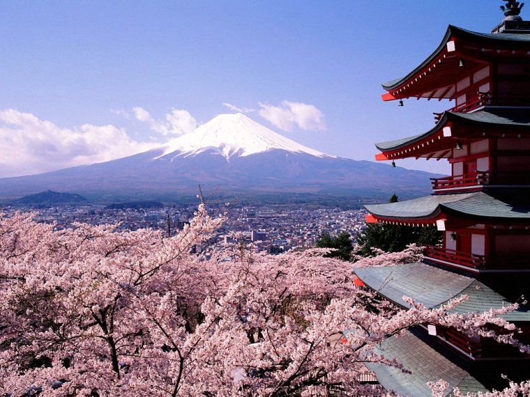 La vista del monte Fuji en Japan