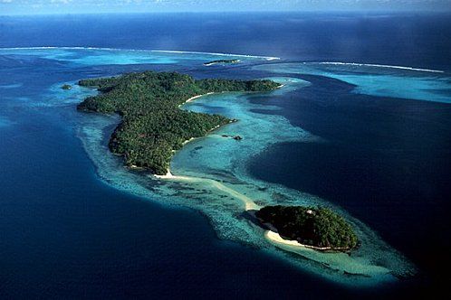La vista de las islas de Wallis y Futuna